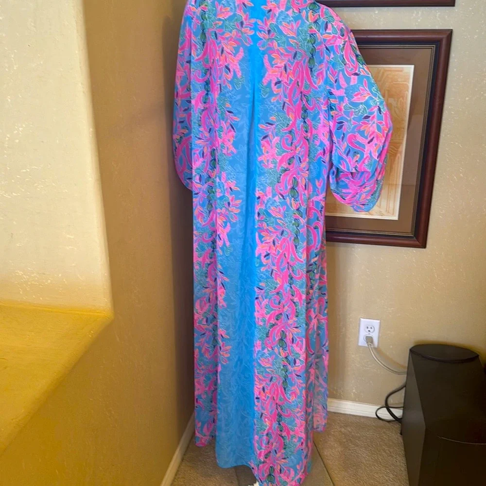Lilly Pulitzer Frey Long sleeve Maxi Beach Muu Muu sz S M L - Picture 9 of 13